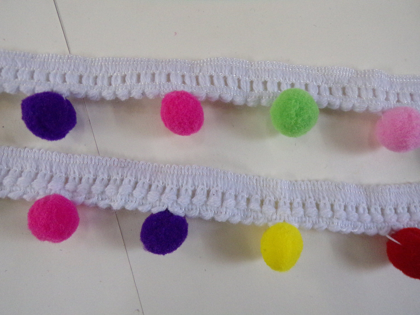 Pom Pom Trim, Boho Trim, Tape, Ribbon, Black, White, Sewing, Craft, festival trim