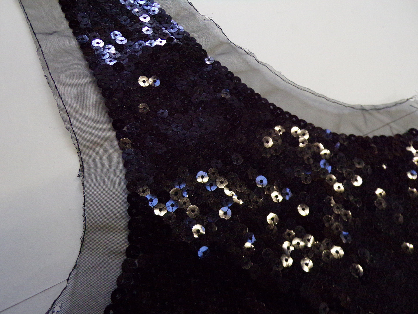 Beautiful Sequin Applique, Black Sequin Patch, necktrim