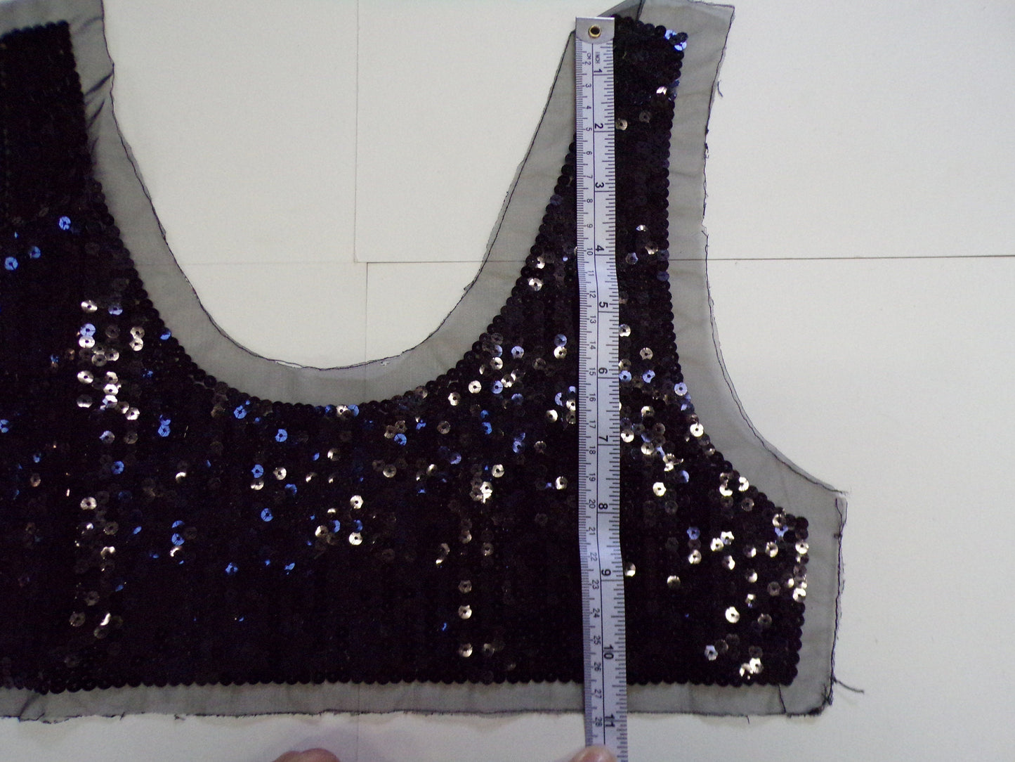 Beautiful Sequin Applique, Black Sequin Patch, necktrim