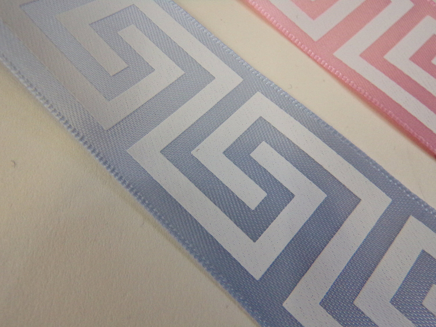 Beautiful Satin Trim, Tape, Ribbon, 30mm wide, tape for Sewing, Fashion ribbon, Zig zag ribbon, Aztec tape, 3 colours. Greek key ribbon