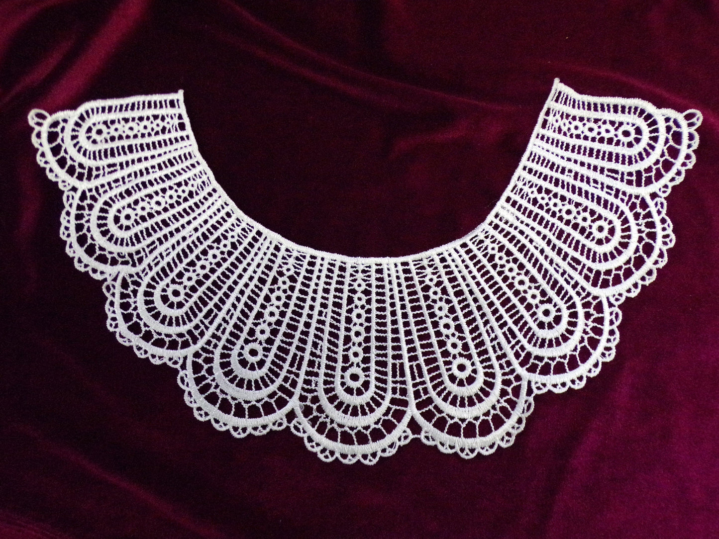Guipure Lace Necktrim in White colour. Embroidered Collar, Sewing, neck collar, cotton collar