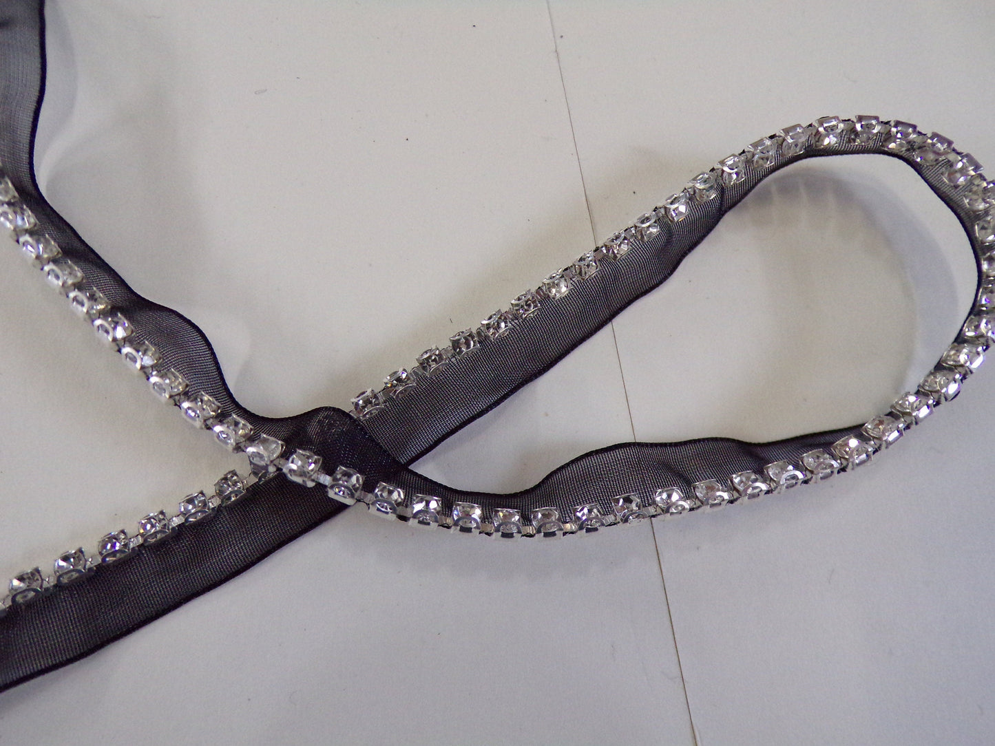Diamante edging hem trim, Clothing Belt Hat Bag Craft, diamanté piping, organza diamanté, rhinestone trim, diamanté piping