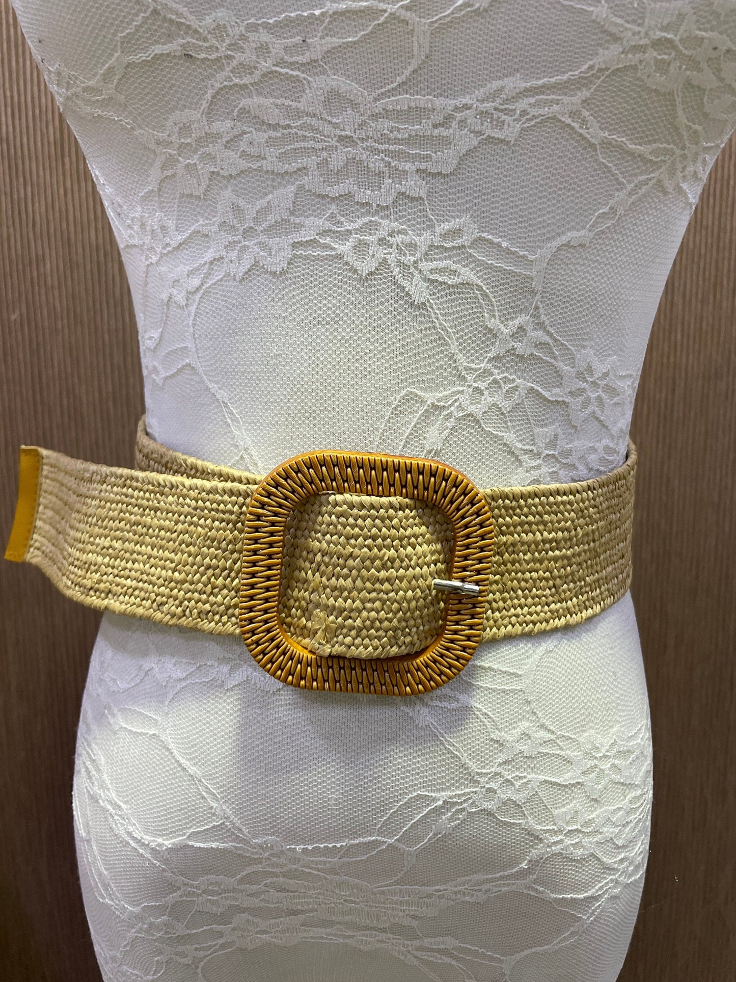 5 styles - Elasticated Raffia Belt with Wicker style buckles, 93cm stretch belt, elastic belt, vintage belt, boho belt, straw belt