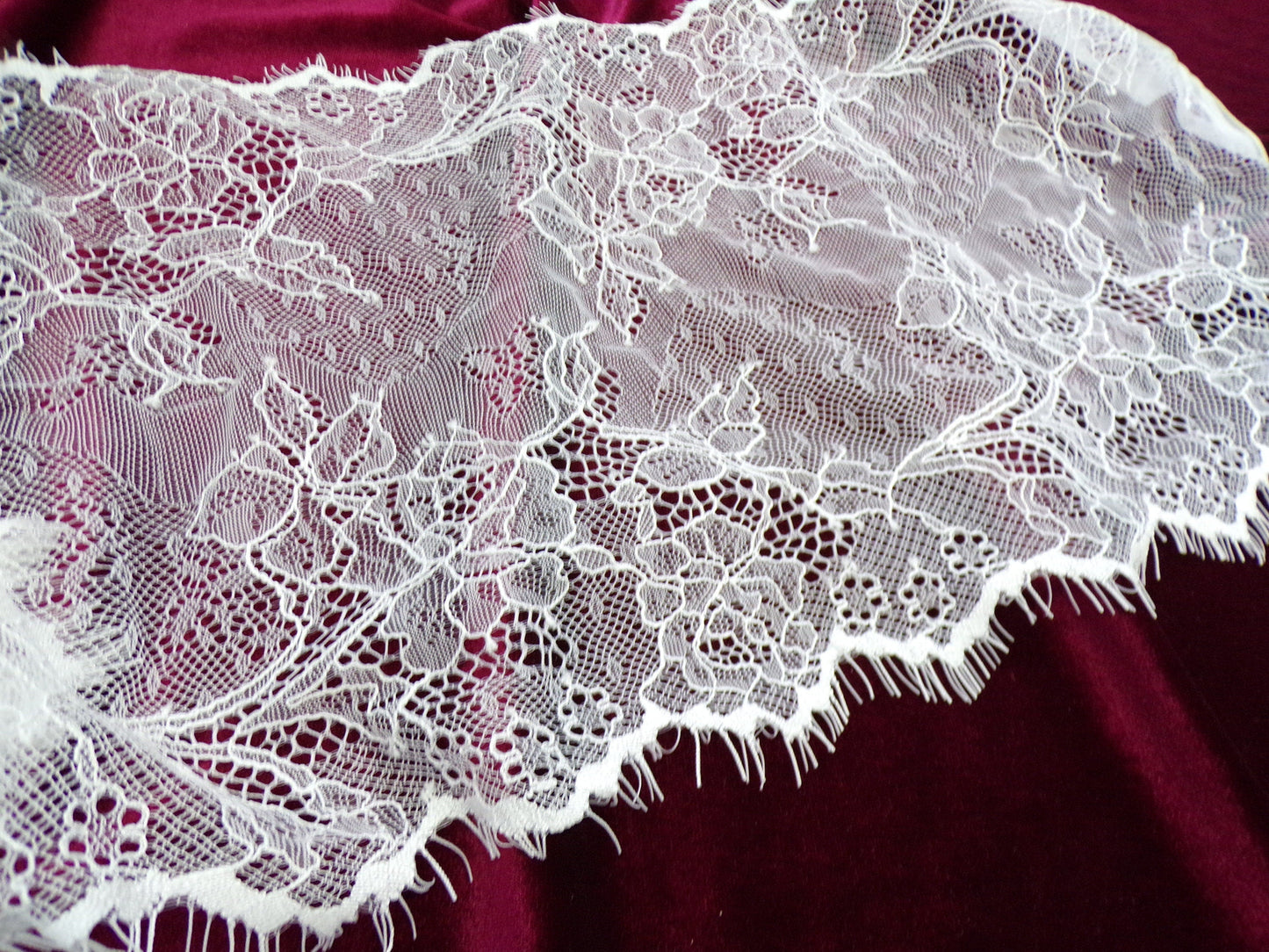 22.5cm wide Fine and Delicate Lace, White Eyelash Lace Trim, Eyelash lace, Lingerie lace