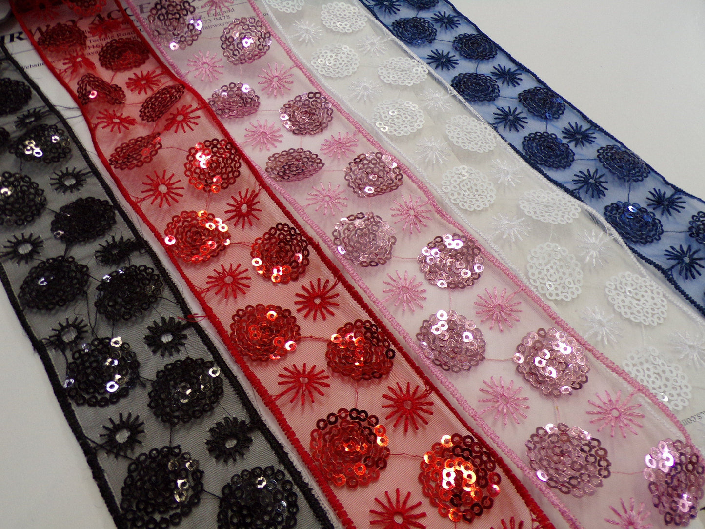 4cm wide Sequins Tape, Organza Tape with Sequins, Decorative Trim, Sequin Lace