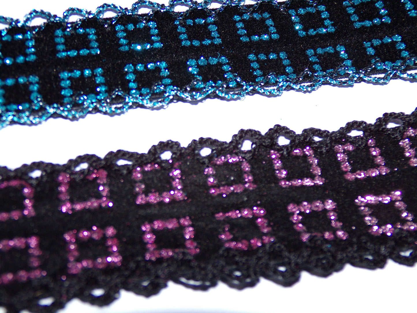 2.5cm wide Rigid Trim, velvet Ribbon, velvet glitter, Craft, Sewing, Velvet ribbon, Embroidered
