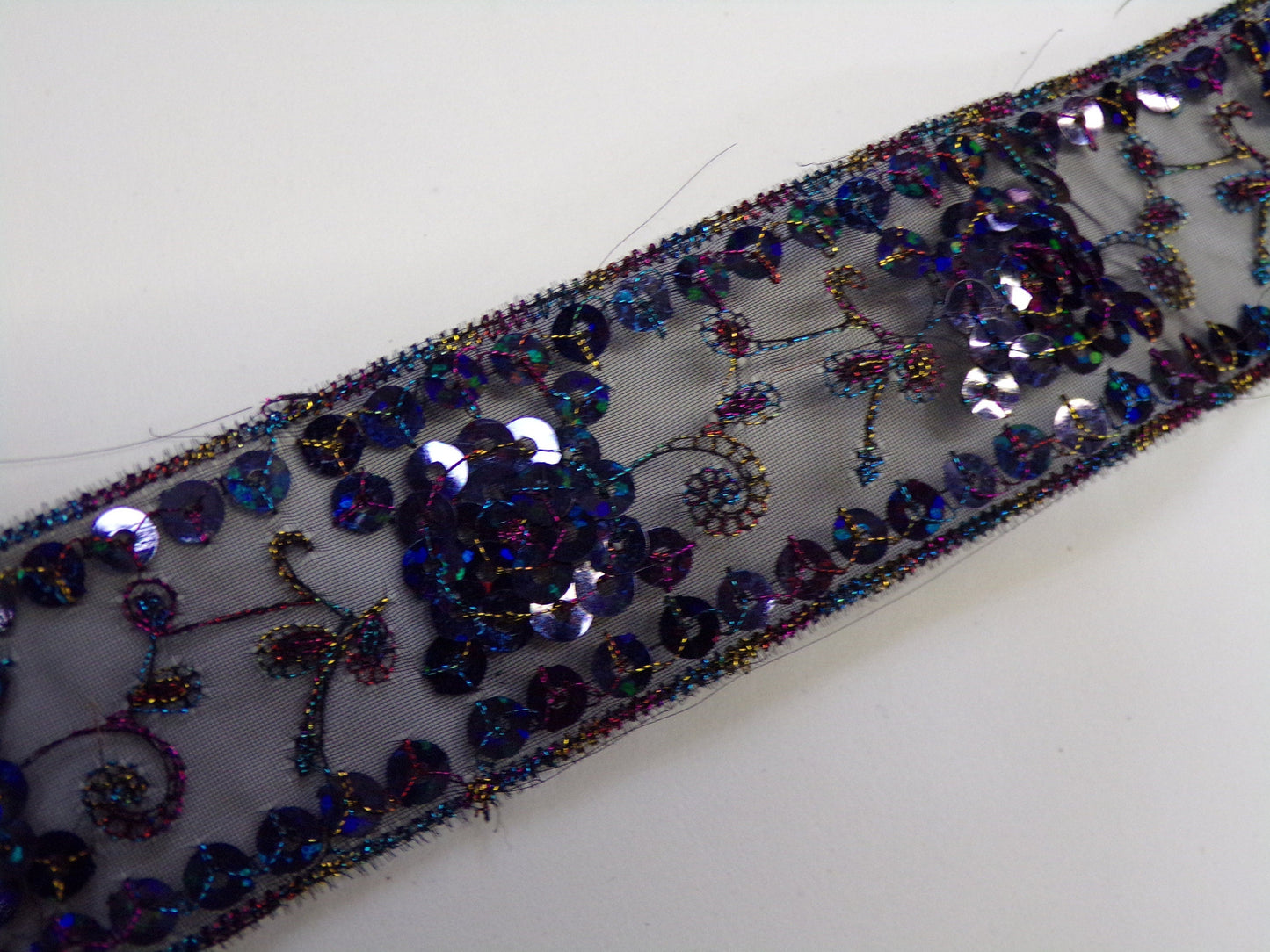 Embroidered Trim, Sequins Trim, Organza, Indian Lace, Ethnic Trim, 1 Metre