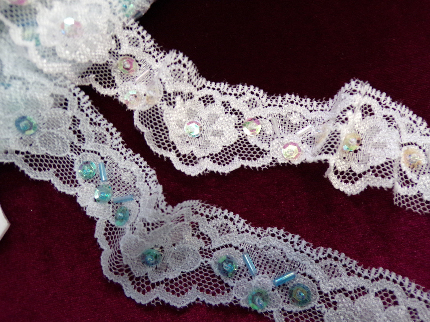 4cm Thin Sequin Stretch Lace Trim, Stretch Lace for Sewing, Craft, Dress, Lingerie, Tops, lace, sequins lace, lingerie lace