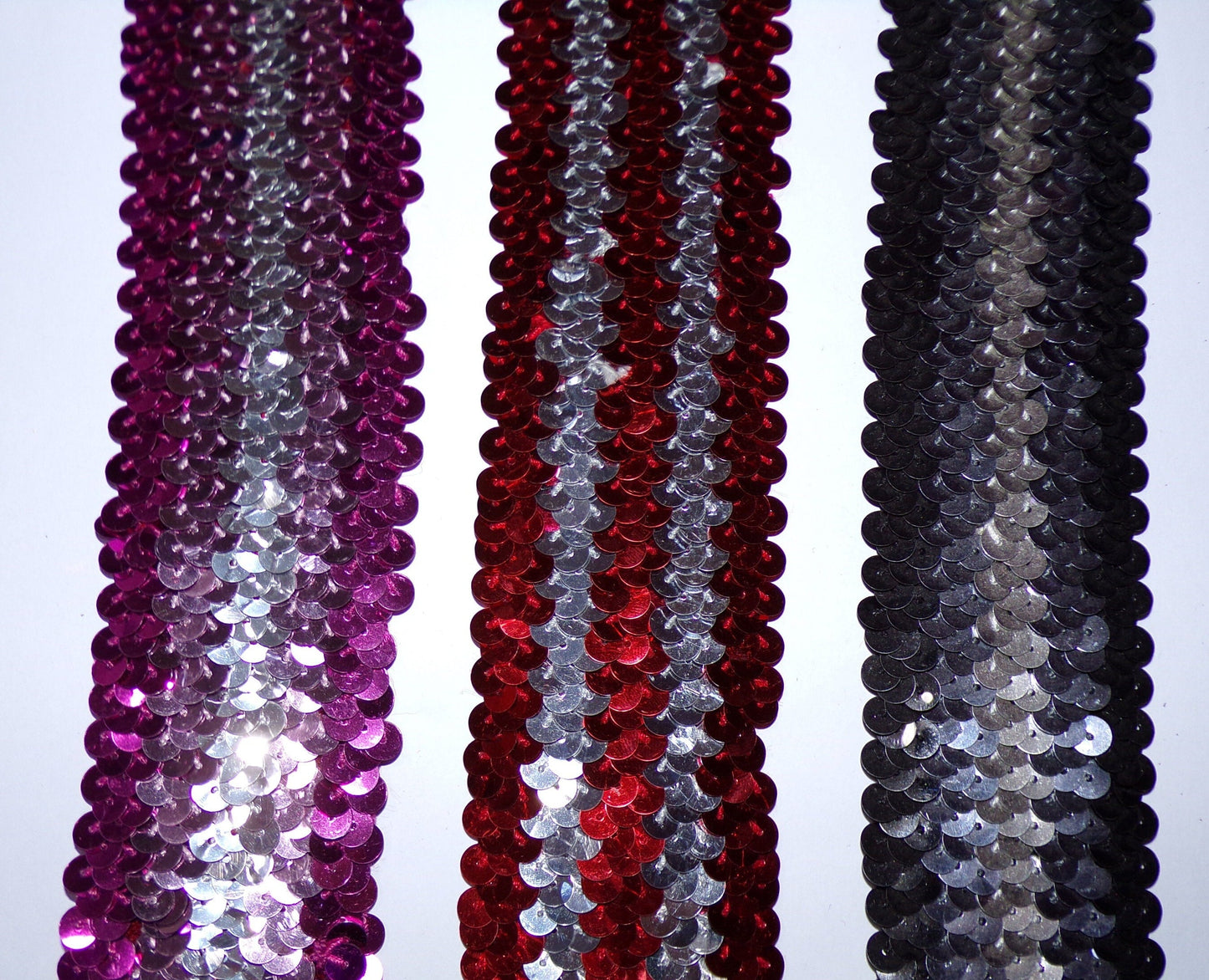 4.5cm wide Stretch sequin trim, Sequin Elastic, Decorative Trim Pink, Red, Black, sequin trim