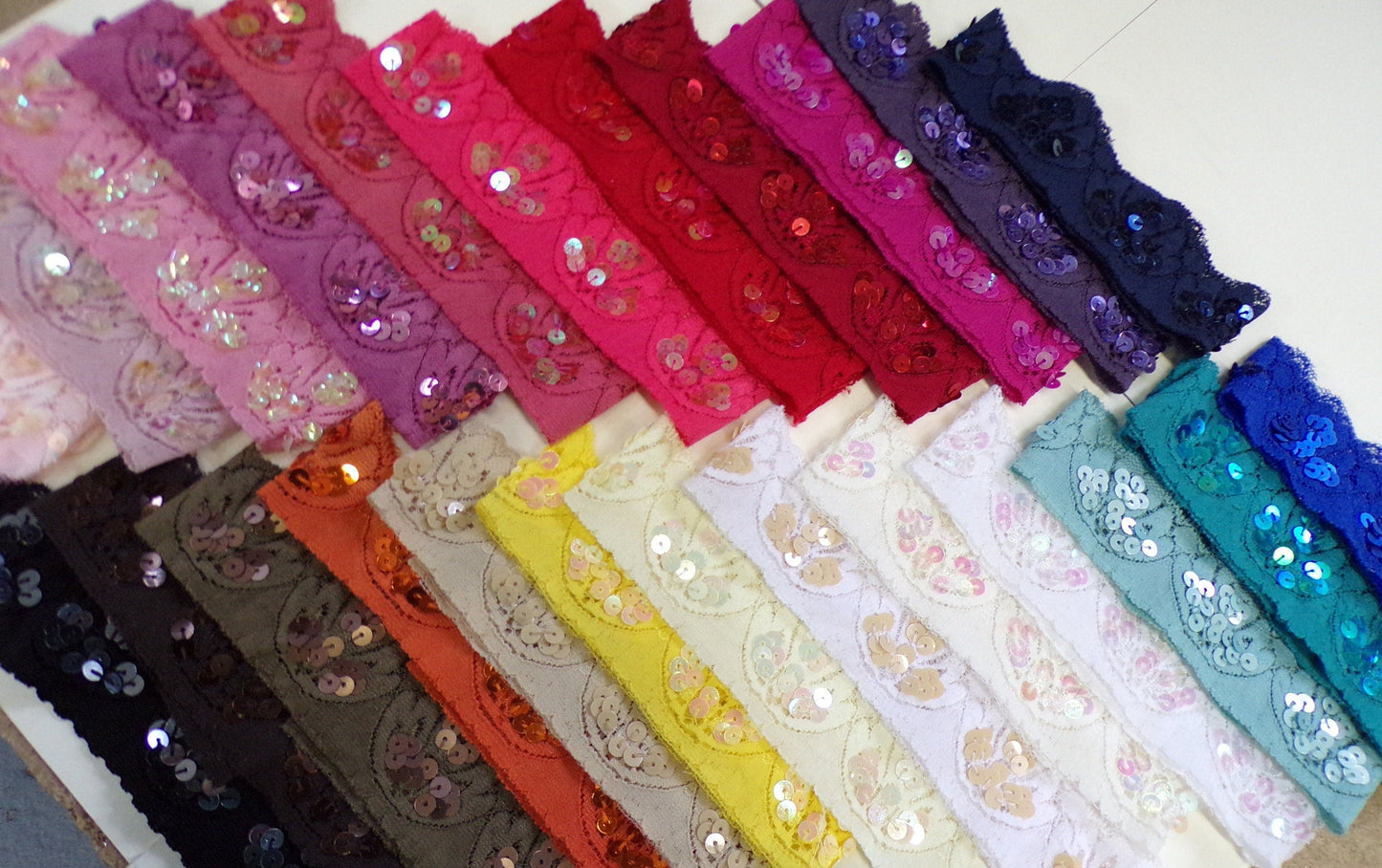 4cm wide, Fine Sequins Stretch Lace Trim for Sewing, Craft, lace, sequins lace, 24 colours available! Sequins lace, lace, lingerie lace