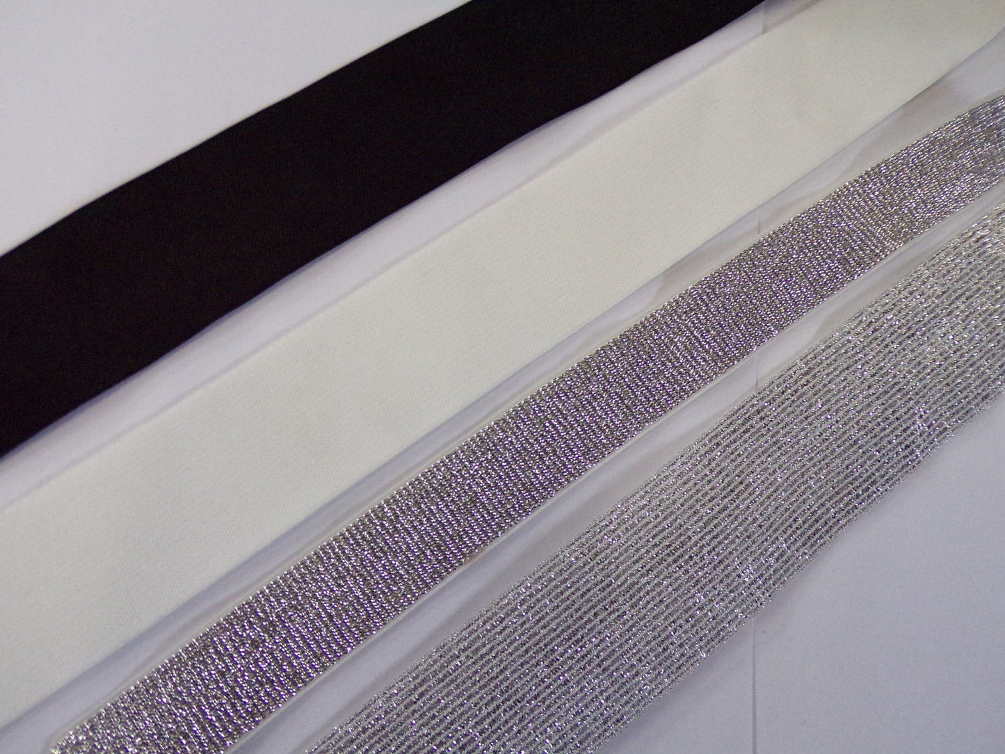 4 styles Great quality Elastic, Lingerie Elastic, Waistband Elastic, lurex elastic, smooth elastic, shiny elastic. 24mm, 38mm, 40mm