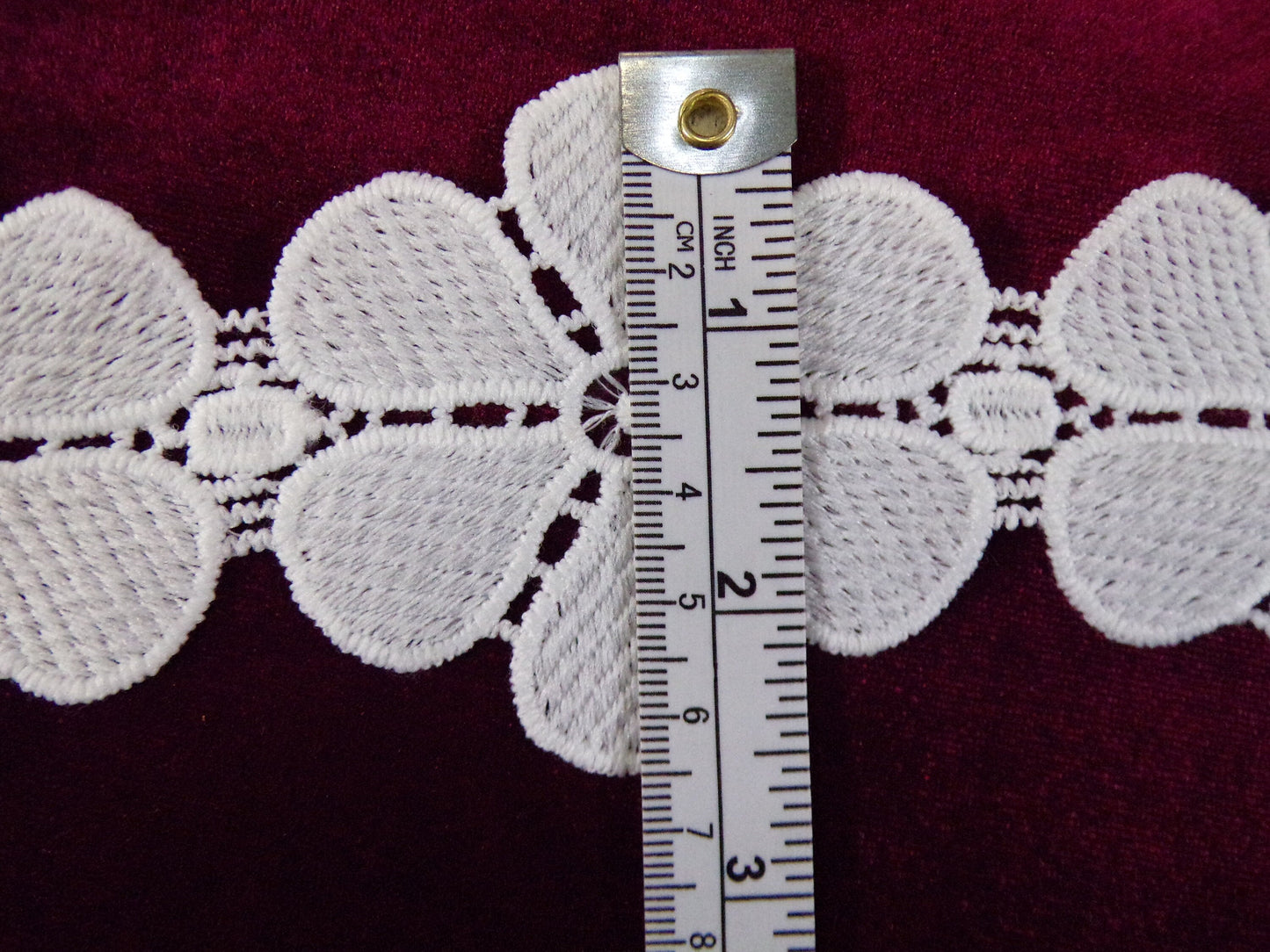 6.5cm White Floral Trim, Floral Lace, Decorative Trim, Flowers appliques for Costume Collar, Headbands, daisy lace, cotton lace