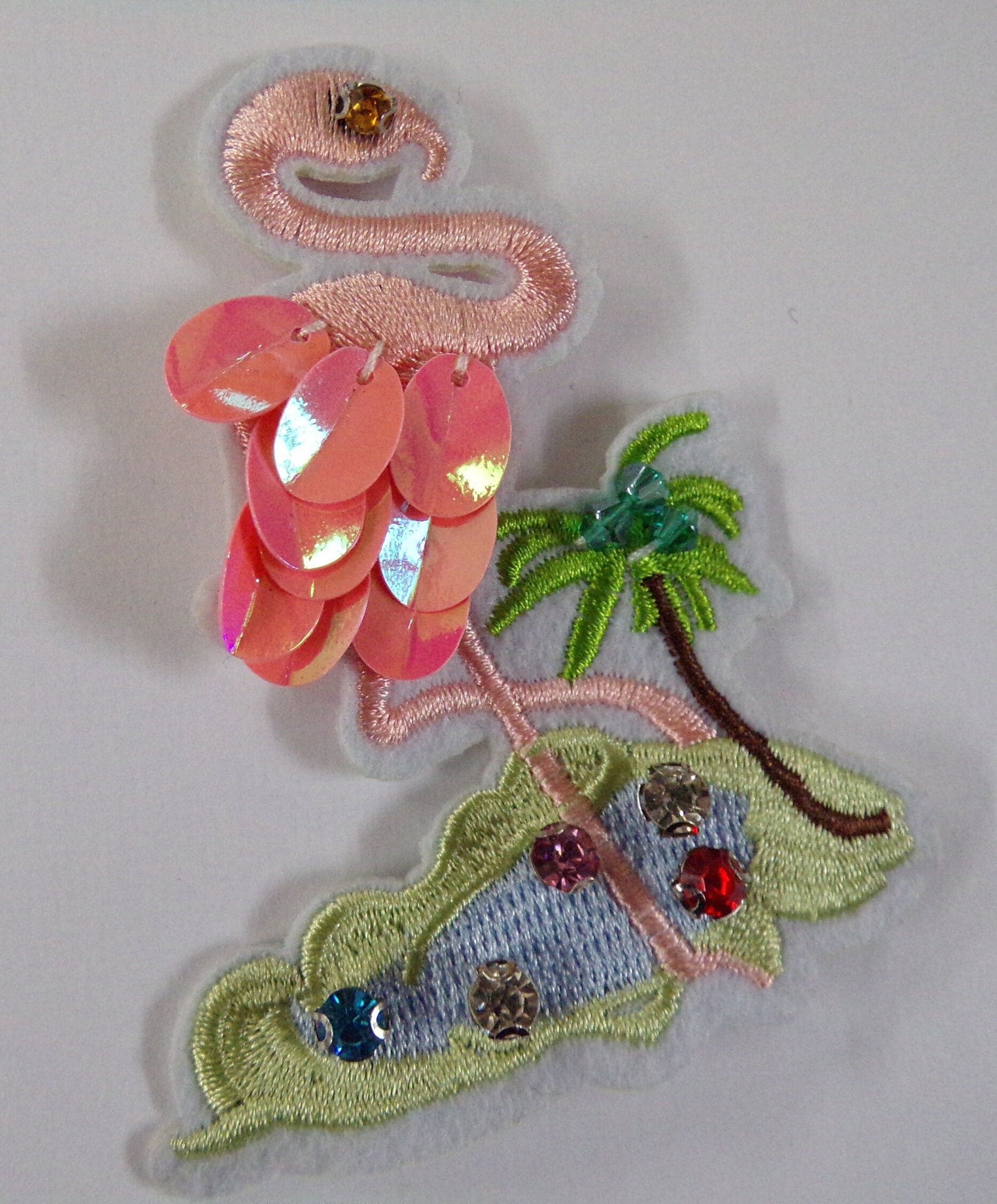 Flamingo Iron on Embroidered Patch, Fancy Sewing Patch, Glue on Patch, Badge iron on, badges