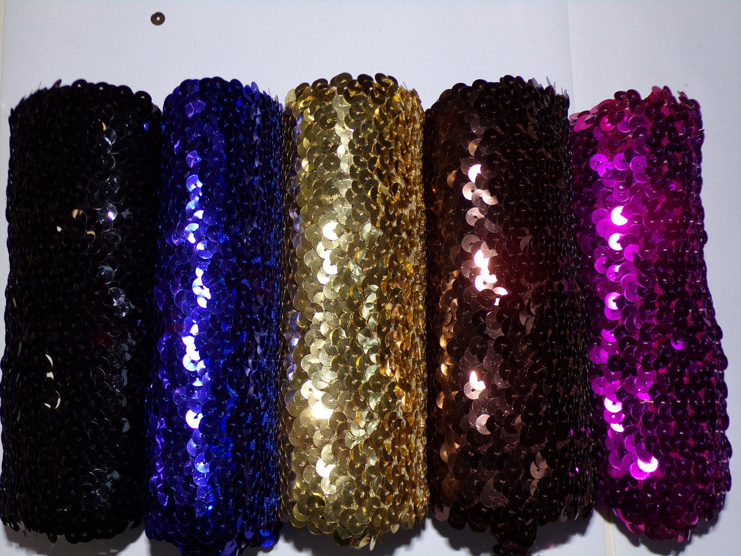 15cm wide, Sequin Elastic, Sequin Stretch Trim, Sewing, Craft sequin, sequin band, stretch sequin, 5 colours, stretch sequin band, sequins
