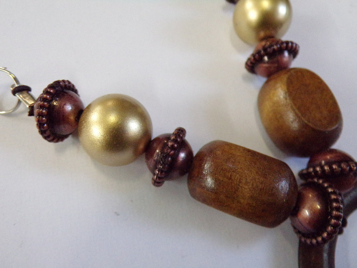 Wood Ring and bead Pendant, Wood Bead Straps, Jewel, Craft, boho