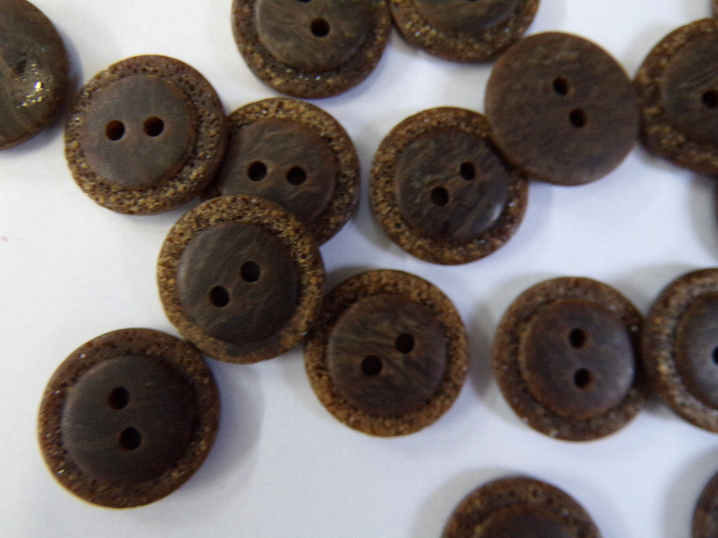 6 pcs, 2-hole 18mm 28L Brown, Taupe, Beige, White Buttons, Imitation Stone, Shirt Buttons, Coat Buttons, Sewing Button