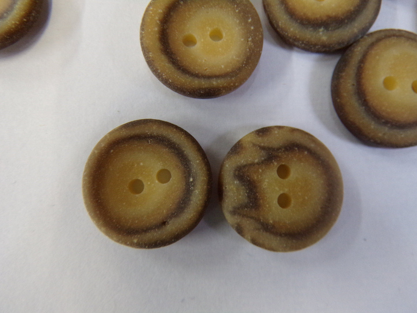 6 pcs Brown Matt Buttons, 2-hole 18mm 28L, Vintage Style, Shirt Buttons, Coat Buttons, Sewing Button