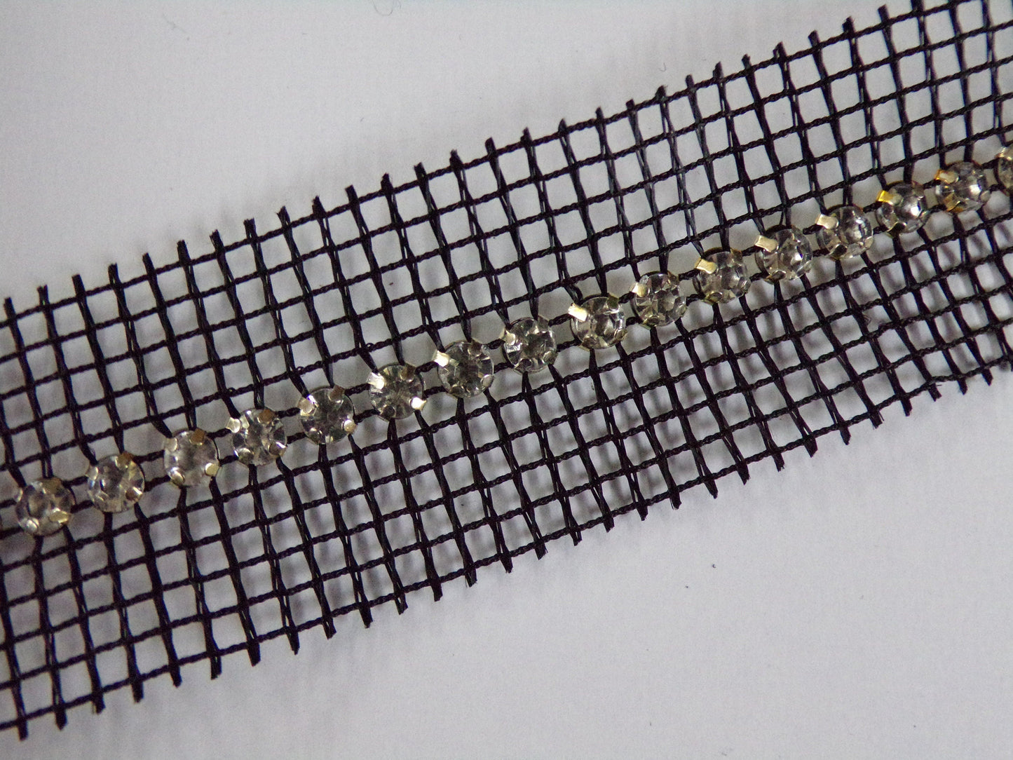 Diamante Mesh Tape, Rhinestones on Mesh, Sew on Rhinestones, Crystals in a mesh, Jewel Trim, Diamanté Tape