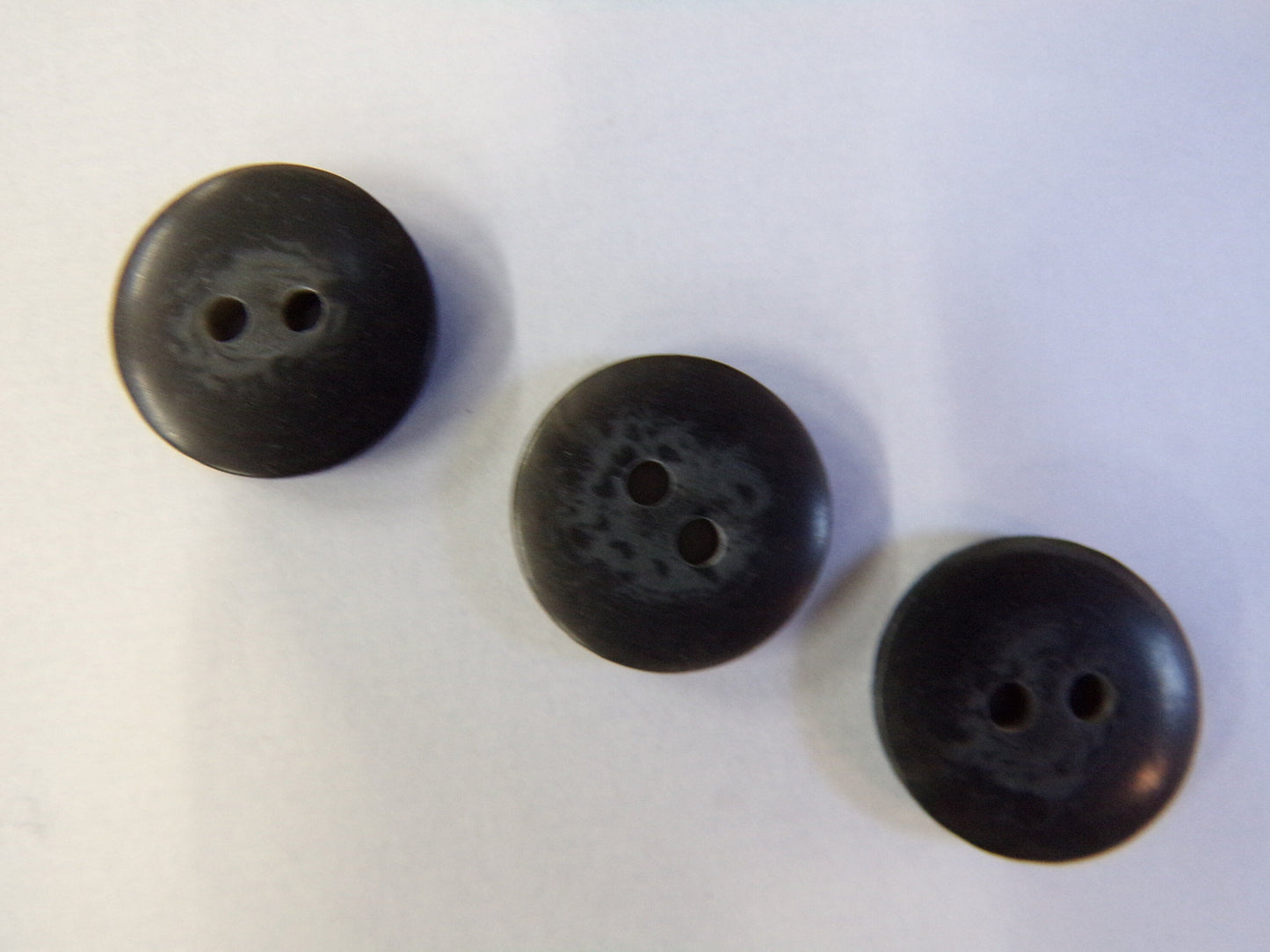 6 pcs, 2-hole 15mm 24L Dark Gey Buttons, Flat Buttons, Shirt Buttons, Sewing Knitting
