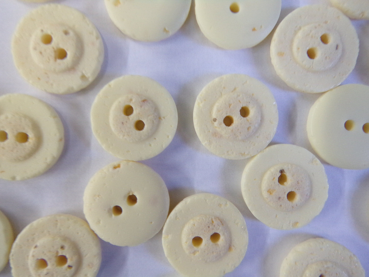 6pcs Vintage Style Matt Buttons, 2-hole, Shirt buttons, White buttons, Craft buttons, Sewing buttons