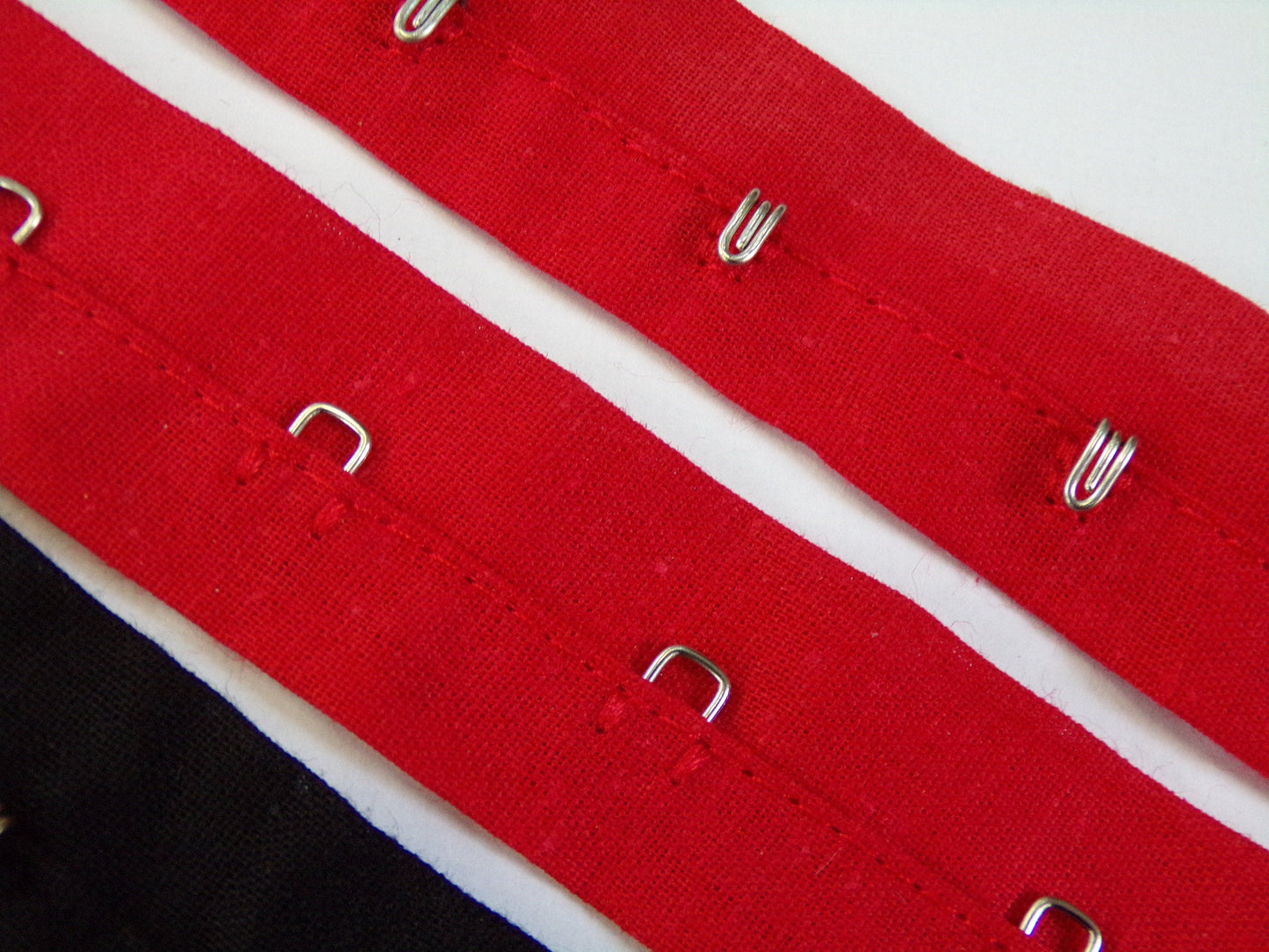 Hook And Eye Tape Trim,100% Soft Cotton Fabric, Corset tape, 5 colours, cotton hook and eye with metal hook and eyes, corset tape