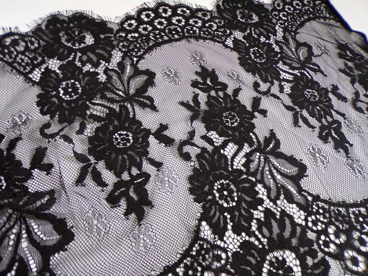 32cm Black or Ivory Delicate Black Eyelash Lace Trim, French Lace, Lace, Sewing, Craft, fashion lace, eyelash lace