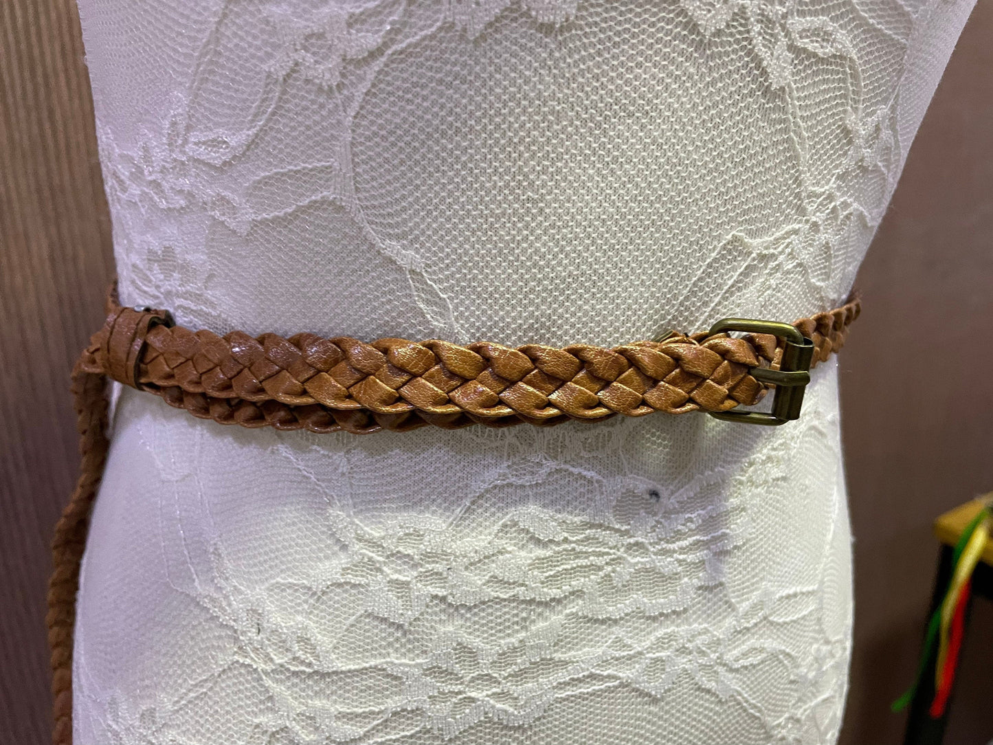 Plaited belt, platted belt, braided belt, skinny belt, tan belt, brown belt