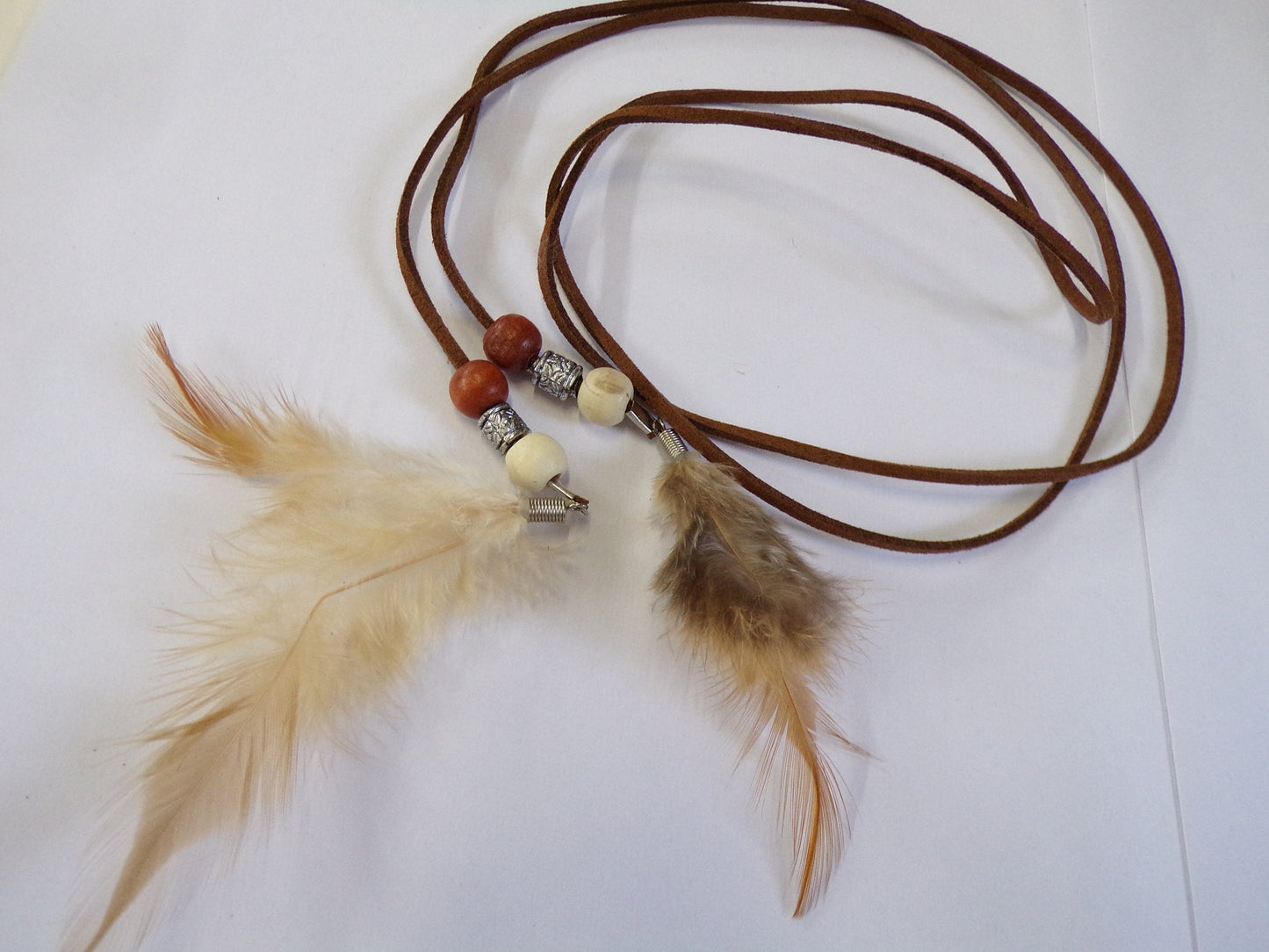 Brown Suede Boho Belt, Vintage Style belt, Boho women's accessories, feather belt, bead feather belt. Boho belt, festival belt