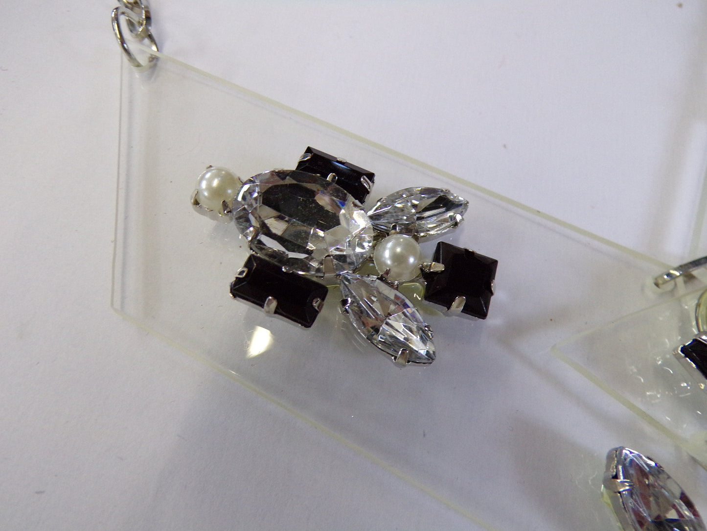 Diamante Beaded Clear Necklace, Fancy Jewel