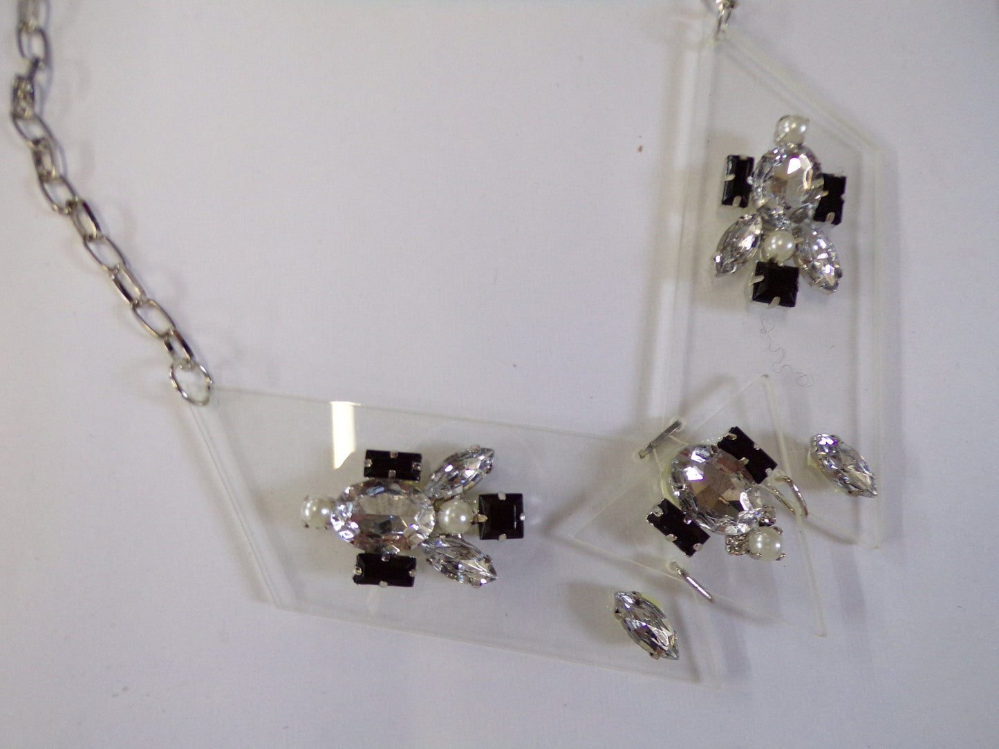 Diamante Beaded Clear Necklace, Fancy Jewel