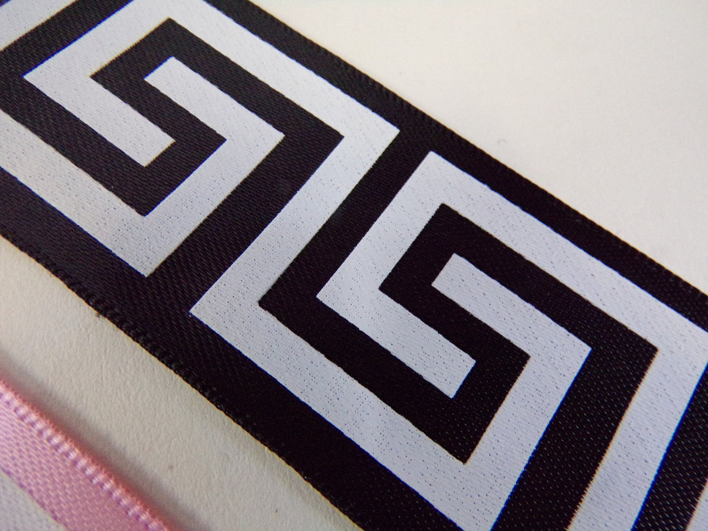 Beautiful Satin Trim, Tape, Ribbon, 30mm wide, tape for Sewing, Fashion ribbon, Zig zag ribbon, Aztec tape, 3 colours. Greek key ribbon