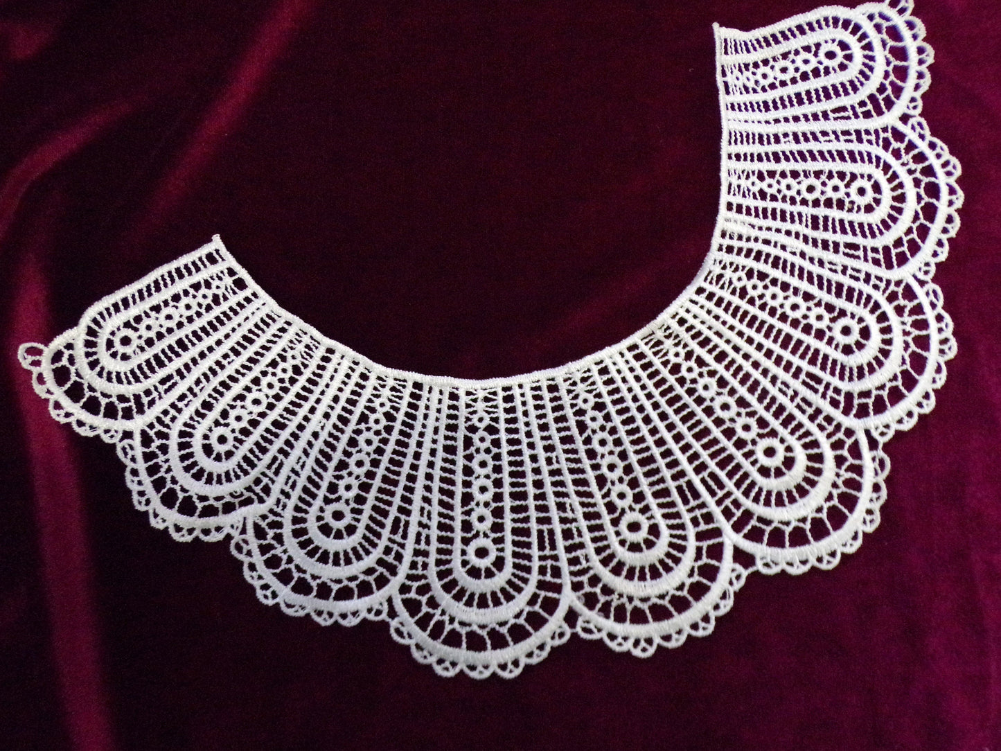 Guipure Lace Necktrim in White colour. Embroidered Collar, Sewing, neck collar, cotton collar
