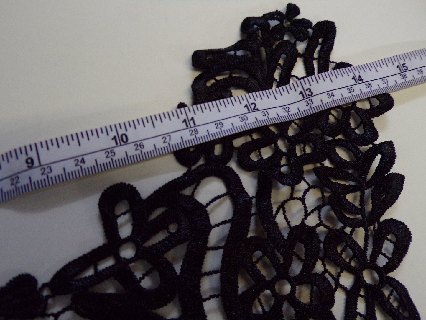 Exquisite Embroider Black Lace Applique, Large body trim, Neck Trim, Floral Appliqué, Sewing Patch