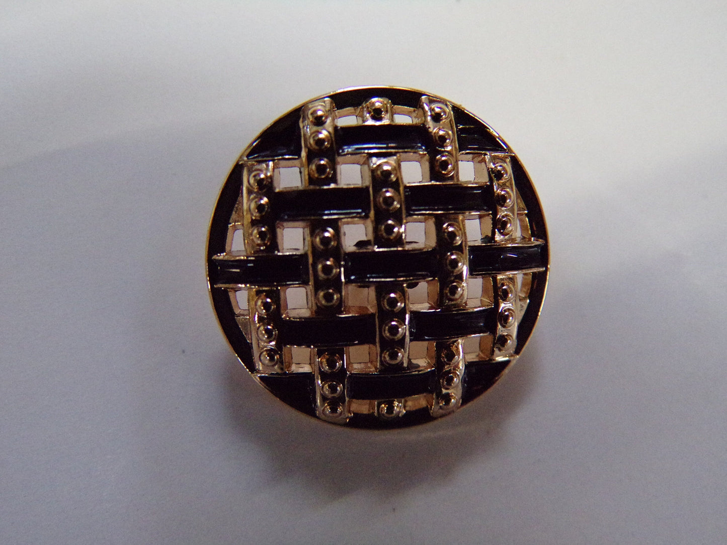 Metal Gold and Black Buttons, Vintage Buttons, Coat Buttons, Perfect for Knitting Sewing, metal gold button, button, gold button.