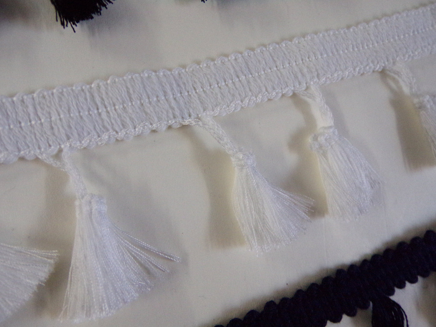 Tassel Trim, Fringe, Boho, Holiday and Celebration Decor, Home Decoration, Sewing, Craft, Festival tassel Black/Navy/Ivory