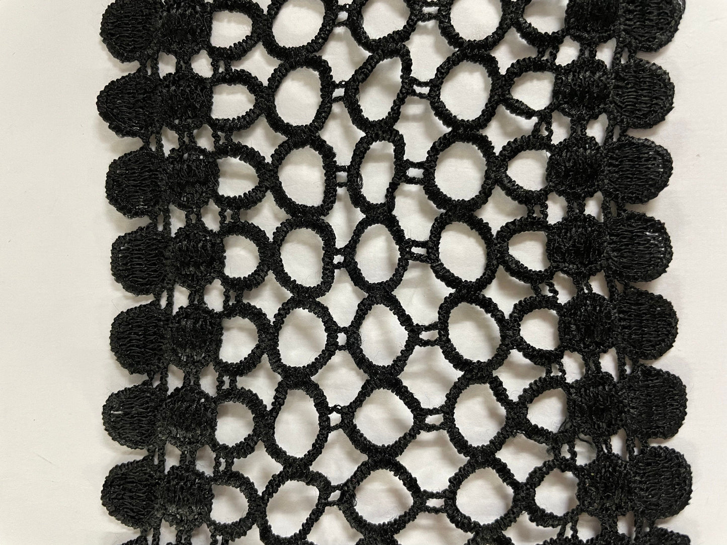 9cm cotton lace, poly lace, heavy lace, black,