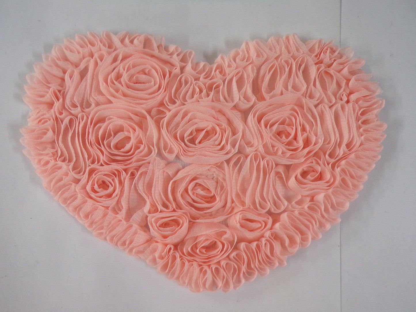 Heart Applique, Flower Applique, Iron on patch, Lace flowers, Decor, Sewing, Craft, heart, ruffle trim