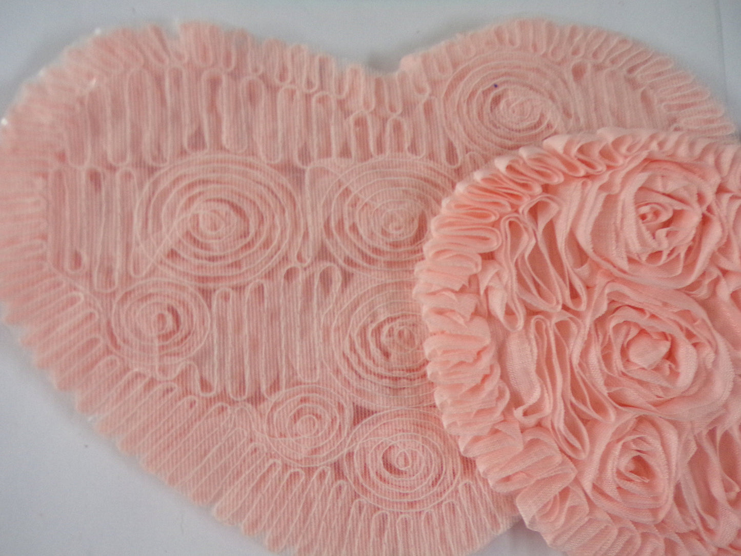 Heart Applique, Flower Applique, Iron on patch, Lace flowers, Decor, Sewing, Craft, heart, ruffle trim