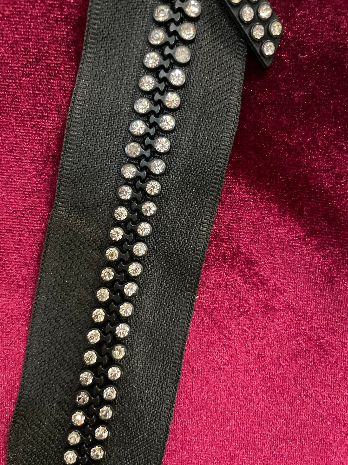 Diamanté Zips. Rhinestone zips, Shiny zips, 20cm, embellishment, zips