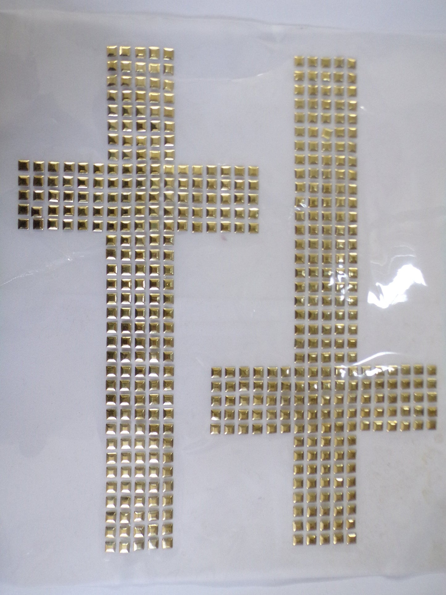 Gold Metallic Cross Applique, Iron on Patch, Cross decor, Clothing, Sewing, Craft, hot fix, cross, Christ