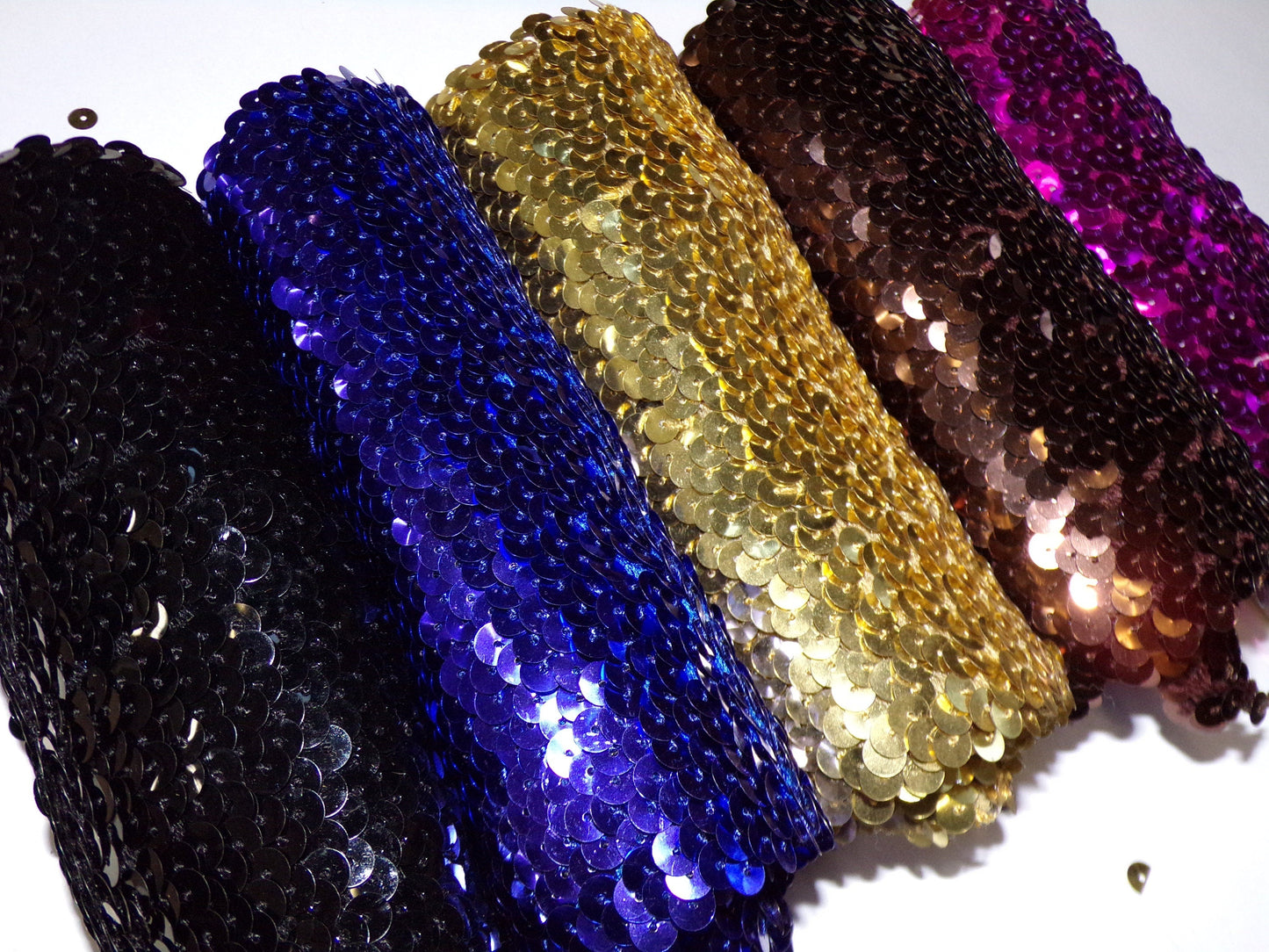 15cm wide, Sequin Elastic, Sequin Stretch Trim, Sewing, Craft sequin, sequin band, stretch sequin, 5 colours, stretch sequin band, sequins
