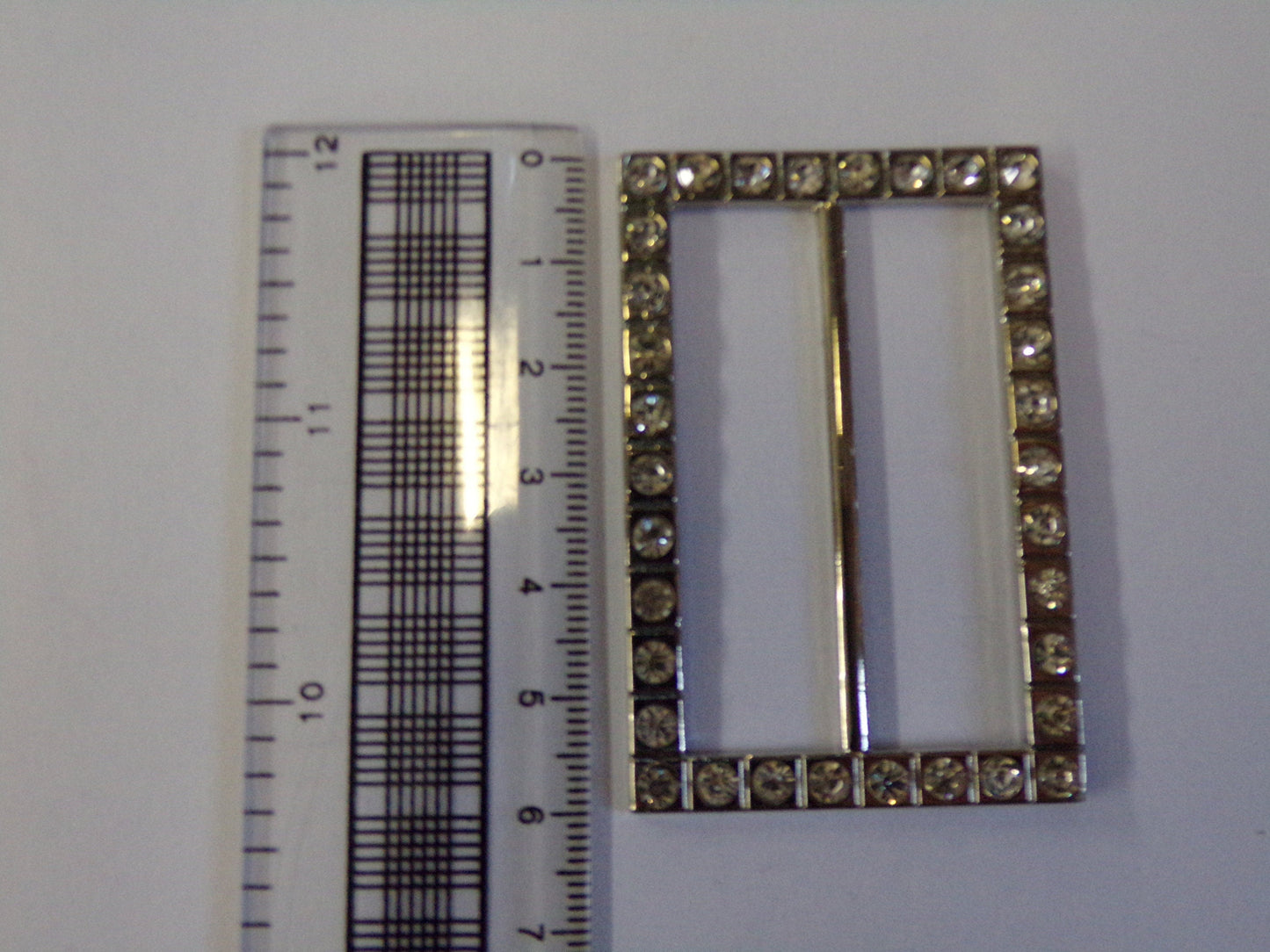 2” Diamante buckle, Slider Rectangle Buckle, Rhinestone Crystal Metal, Belt buckle, Wedding, Embellishments, 5 cm bar