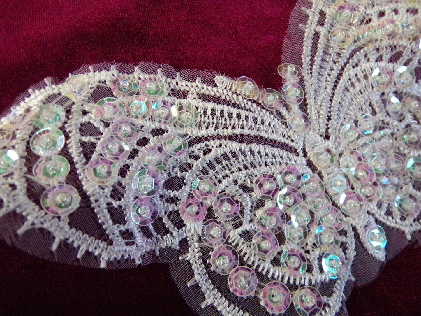 Sequin Beaded Butterfly Appliques, Sew on Patch Sequin, Dancing Costume Christmas Play, dancewear