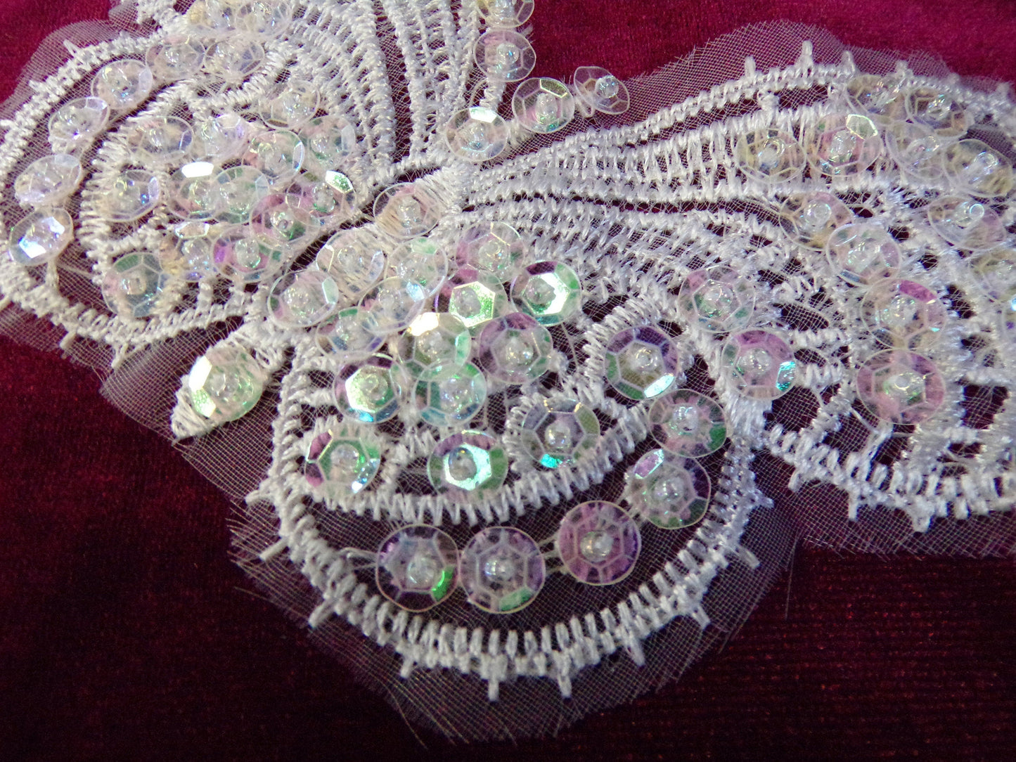 Sequin Beaded Butterfly Appliques, Sew on Patch Sequin, Dancing Costume Christmas Play, dancewear