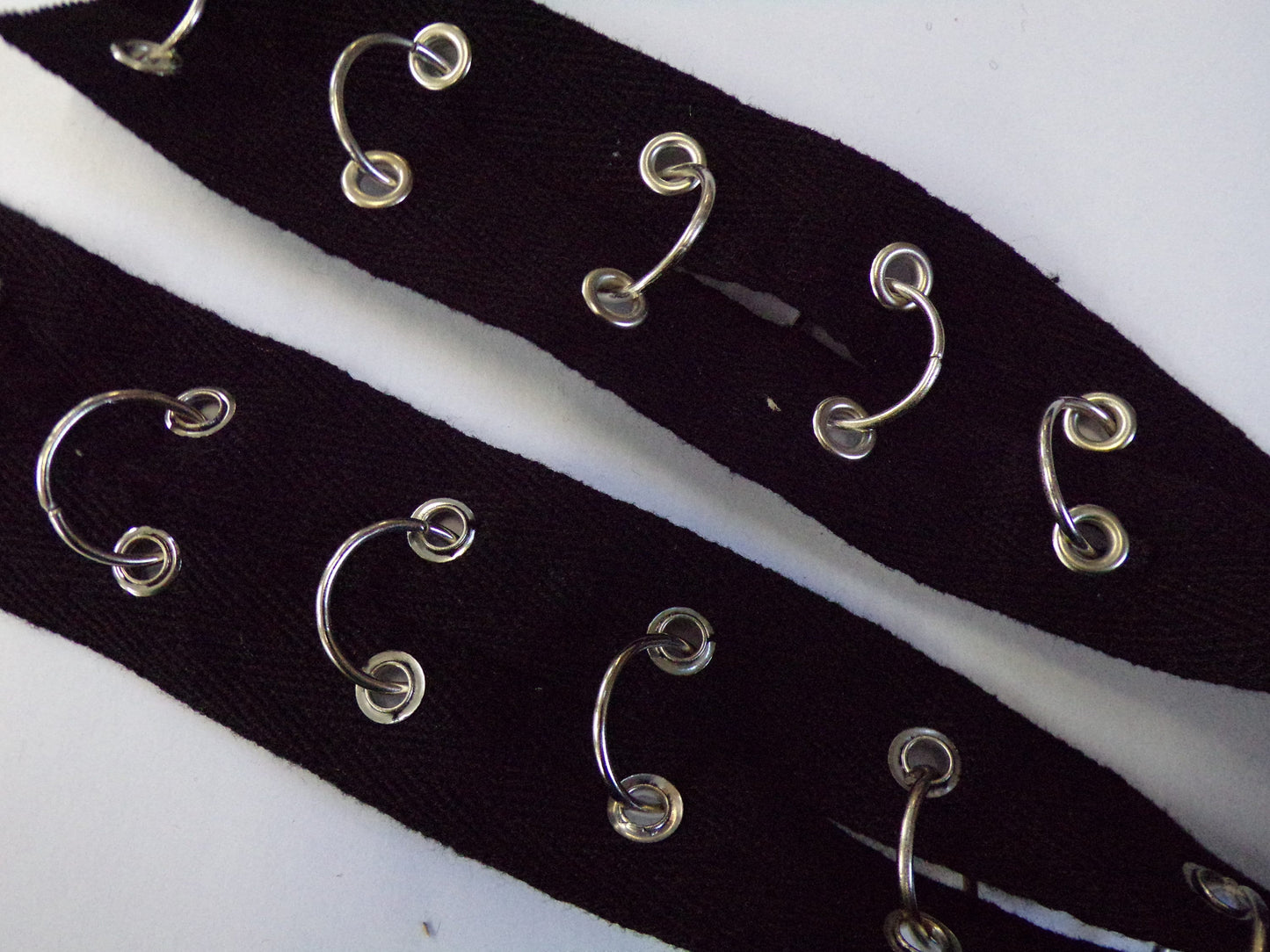 2 Rows Cotton Eyelet Tape with Rings, Black Cotton Tape, Sewing, Decor, Craft, ring trim, rings, continuous rings