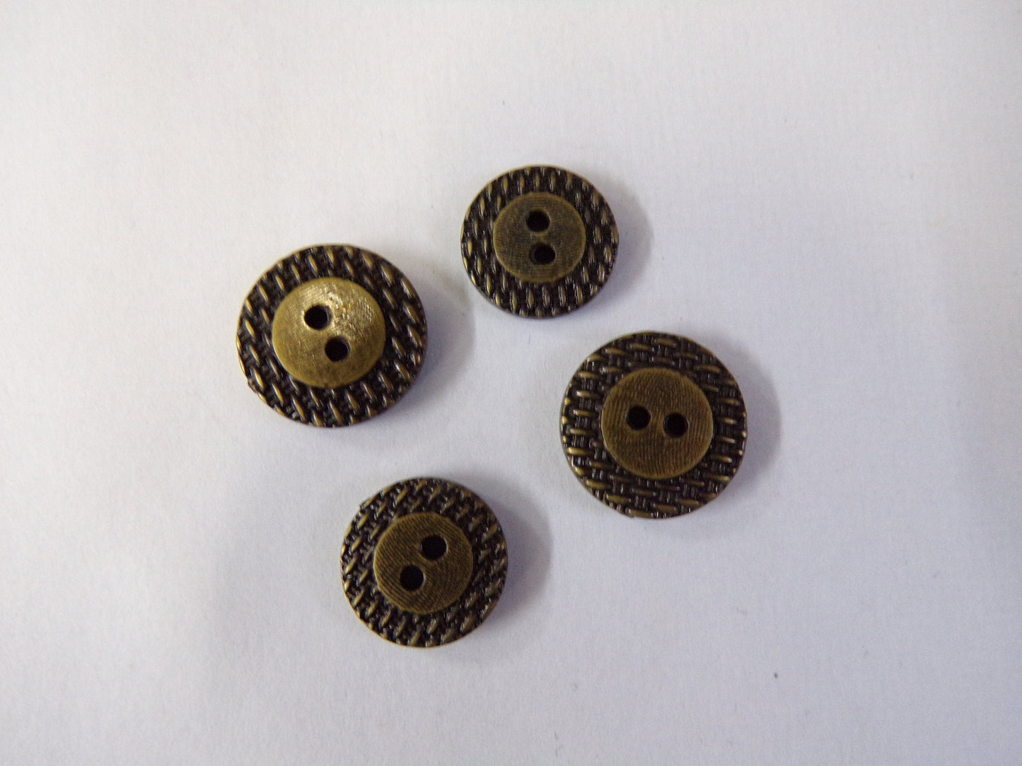 6pcs, Gold or Antique brass buttons, Flat Woven Buttons, 2-hole Buttons, Clothing, knitwear buttons, buttons, gold buttons, brass buttons