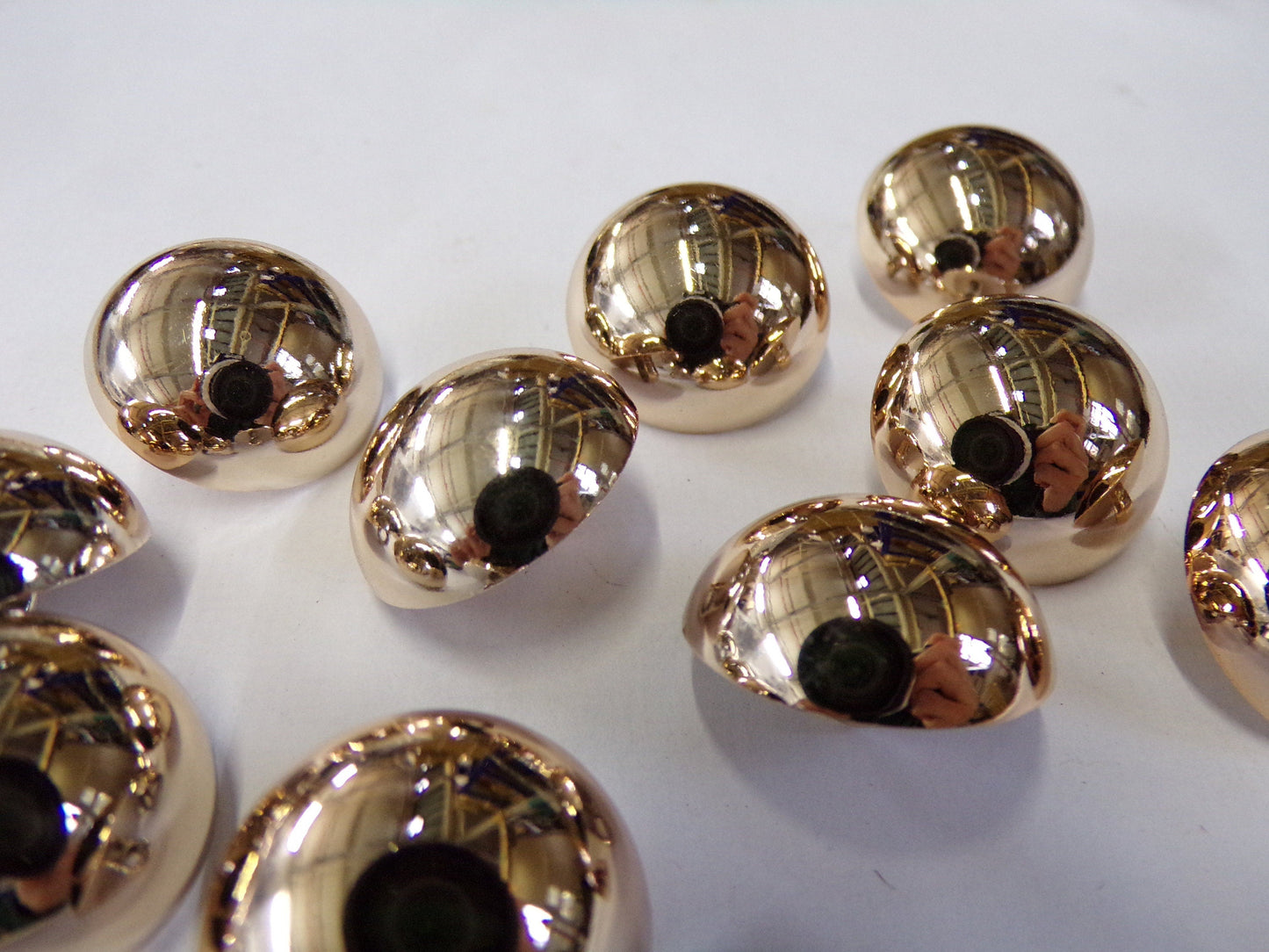 6pcs, Shiny Gold Buttons, 34L-21mm, Metal-Look Half Ball Shank Buttons, Gold buttons, Half ball buttons, Army buttons, Military Buttons.