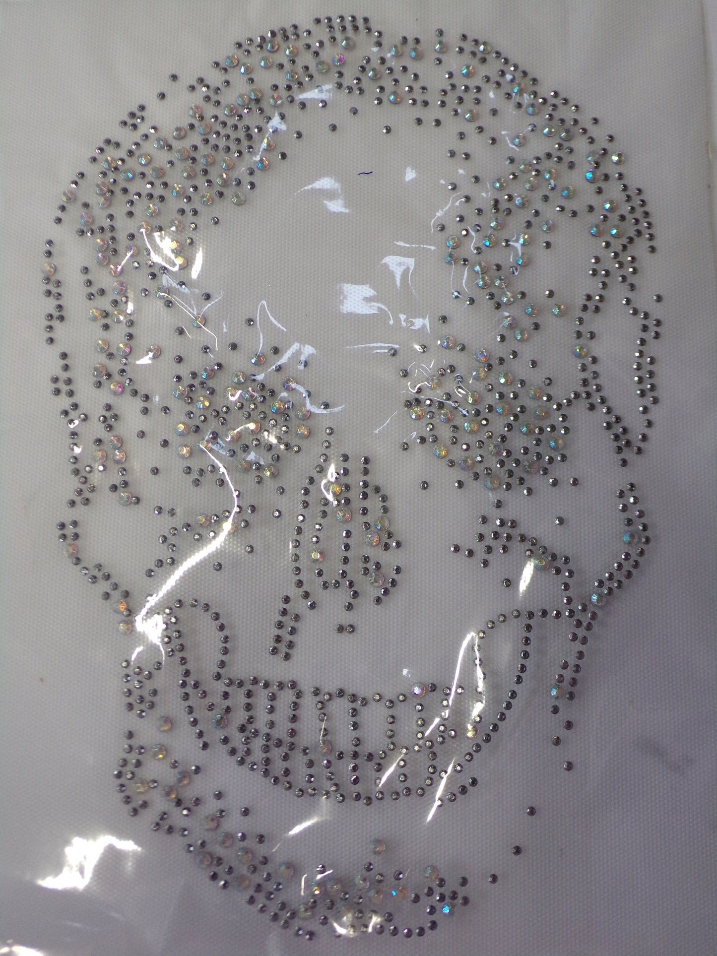 Diamante Silver Skull Applique, Iron on Patch, Clothing, Decor, Sewing, Craft, Hot Fix, skull iron on, skull