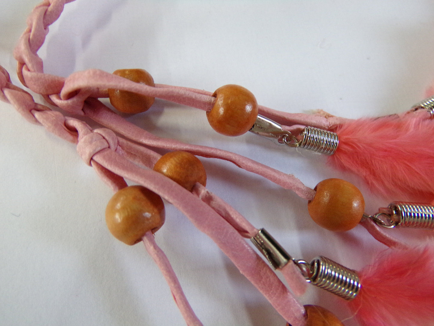Pink Braided Boho Belt, Boho women's accessories, Headdress, Braided Headband, feather belt, plaited belt, belt, cream braided belt, cream