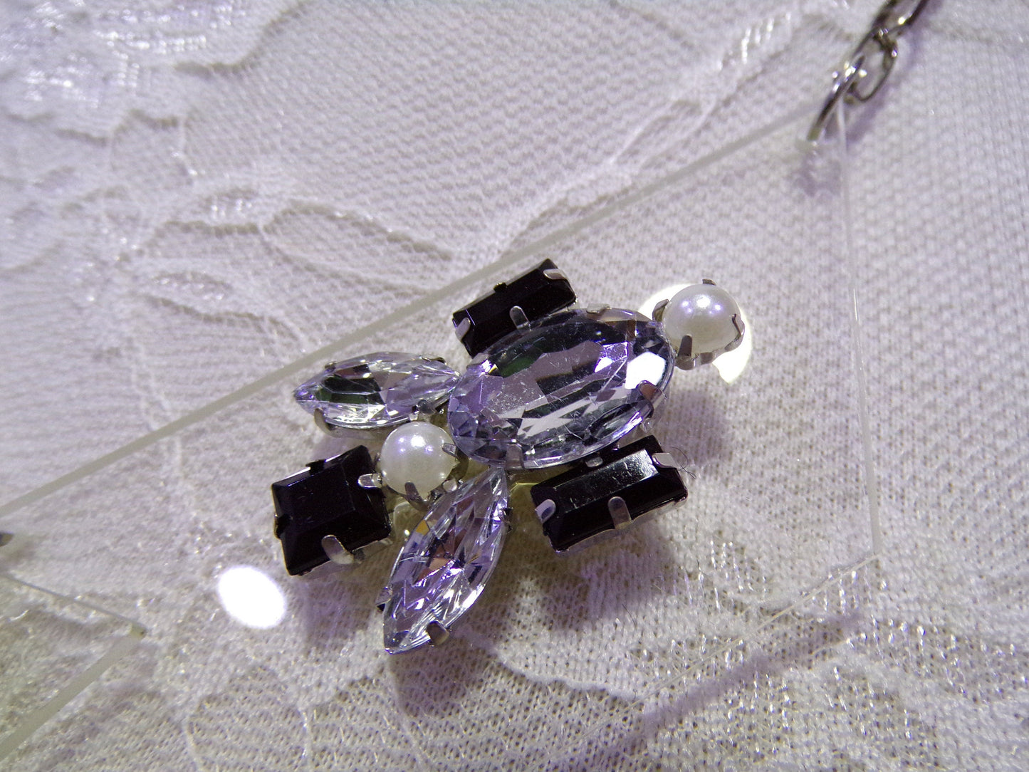 Diamante Beaded Clear Necklace, Fancy Jewel
